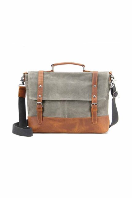 Maletin Indie Canva Gris Base Cuero